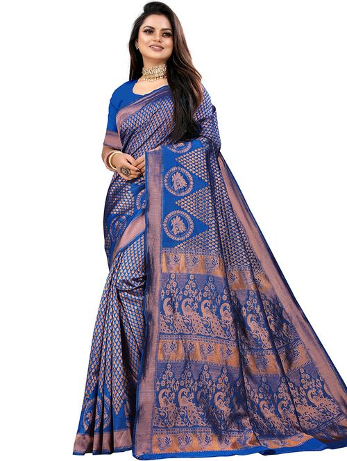 women's banarasi saree with blouse - 20537275 - Very Small Image - 1