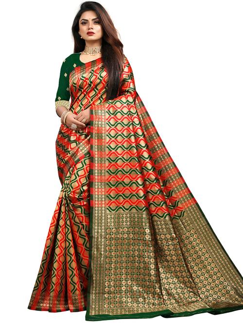 women's banarasi saree with blouse - 20537344 - Very Small Image - 1