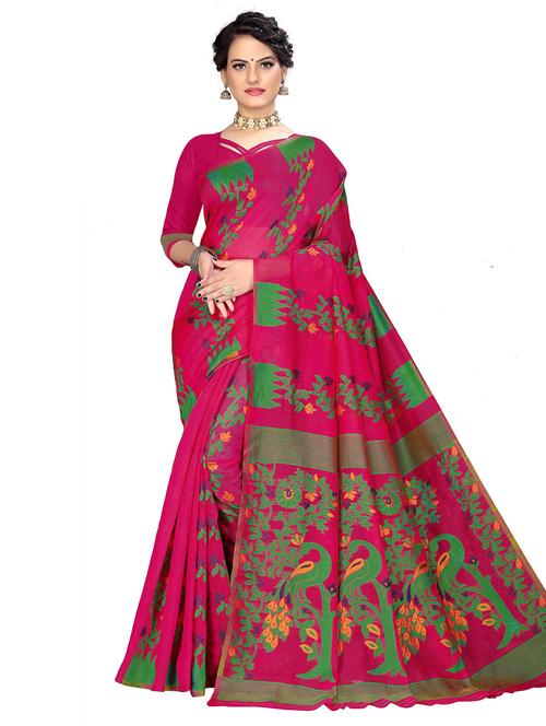 women's self design pink colored saree - 20537399 - Very Small Image - 1