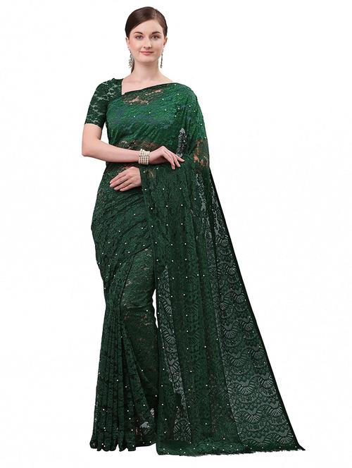 green tonal embroidered saree with blouse - 20537487 - Very Small Image - 1