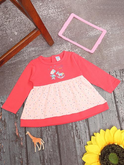 girls printed round neck frock - 20537718 - Very Small Image - 1