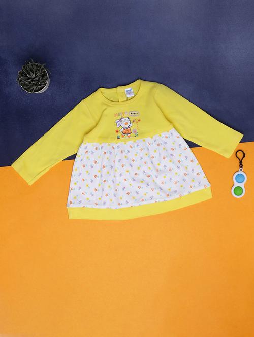 girls printed round neck frock - 20537721 - Very Small Image - 1