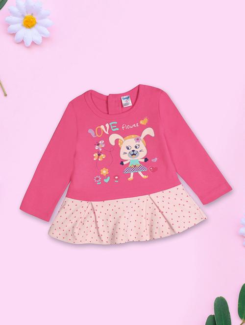 girls printed round neck frock - 20537754 - Very Small Image - 1
