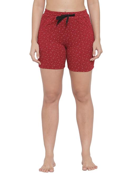 red cotton blend shorts - 20537859 - Very Small Image - 1