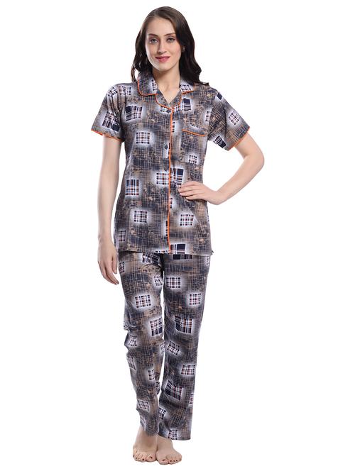 multi colored cotton blend nightwear set - 20537931 - Very Small Image - 1