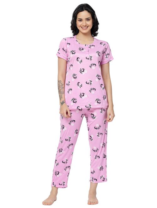 pink viscose nightwear set - 20537984 - Very Small Image - 1