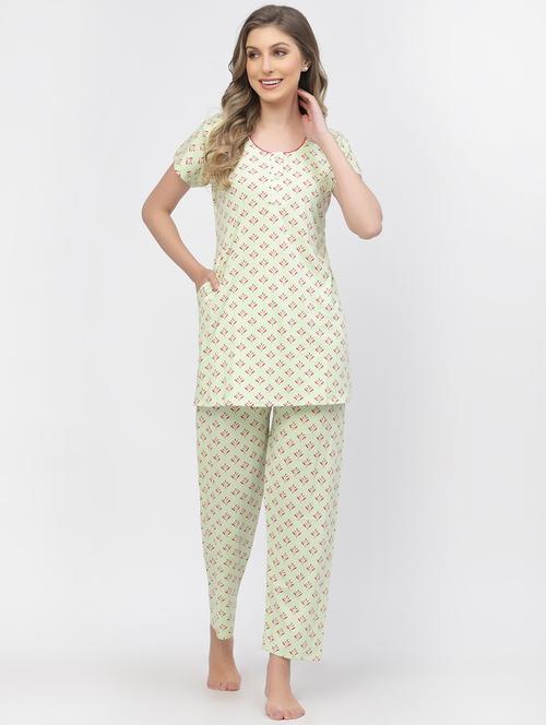 green hosiery nightwear set - 20538039 - Very Small Image - 1
