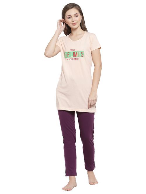 light pink colored hosiery nightwear set - 20538041 - Very Small Image - 1
