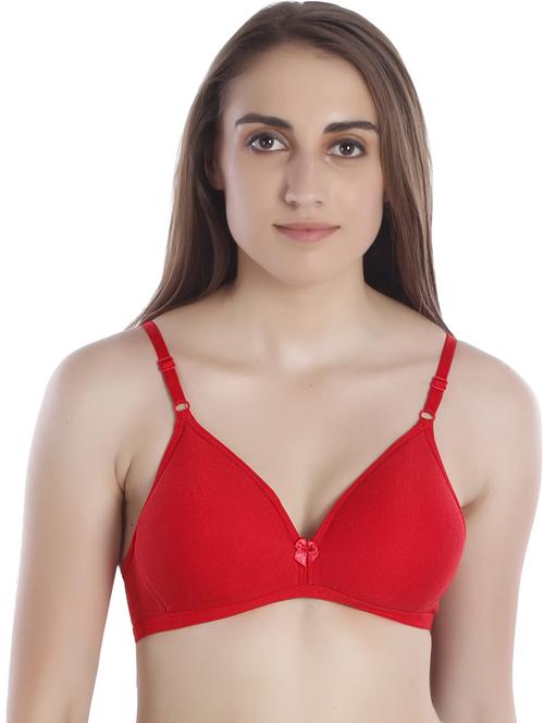 red cotton blend push up bra - 20538223 - Very Small Image - 1