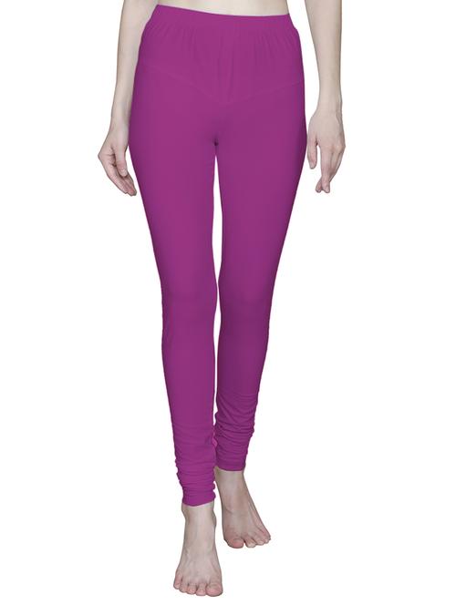 purple solid full length leggings - 20538739 - Very Small Image - 1