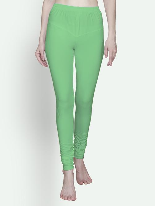 green solid full length leggings - 20538741 - Very Small Image - 1