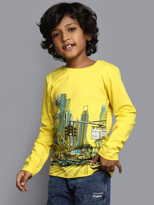 yellow cotton blend t-shirt - 20538877 - Very Small Image - 1