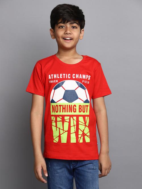 red cotton blend t-shirt - 20538934 - Very Small Image - 1