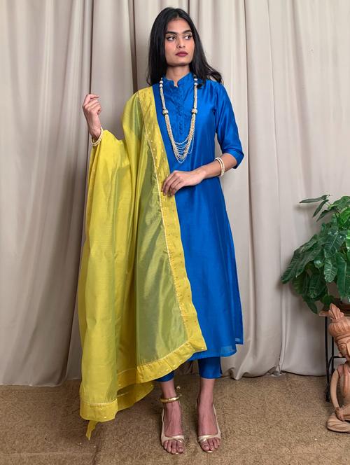 women solid kurta pant suit set - 20539475 - Very Small Image - 1