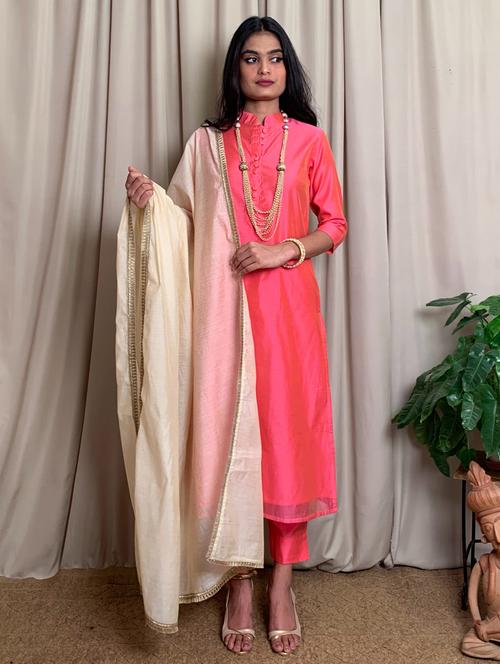 women solid kurta pant suit set - 20539486 - Very Small Image - 1