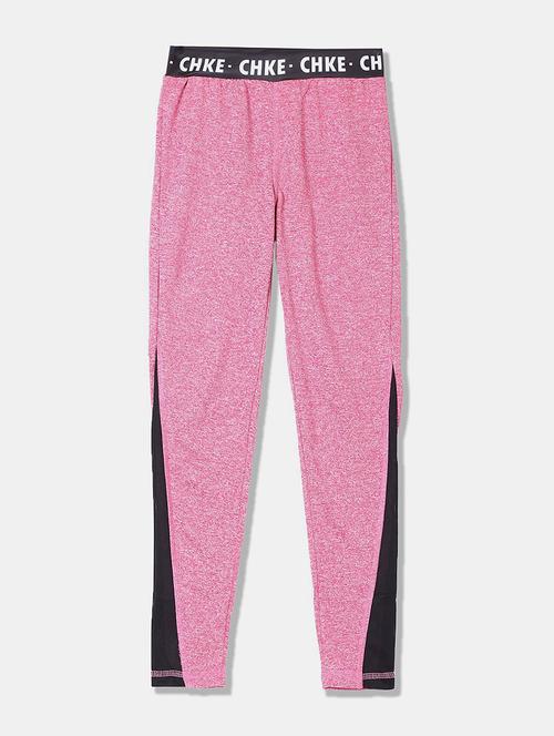 girls pink color block legging - 20539555 - Very Small Image - 1