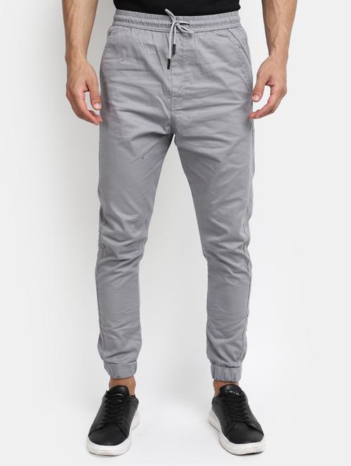 men mid rise solid jogger - 20539615 - Very Small Image - 1
