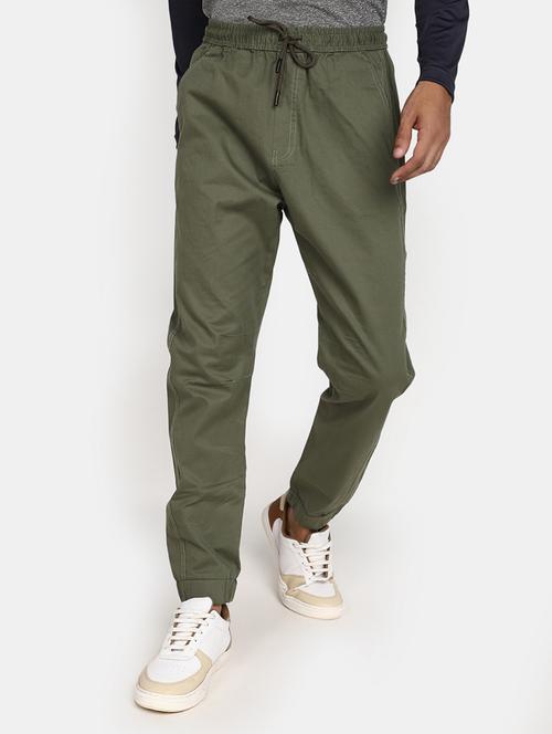men mid rise solid jogger - 20539621 - Very Small Image - 1