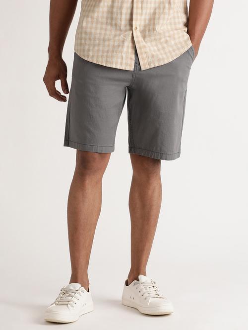 men grey cotton shorts - 20539633 - Very Small Image - 1