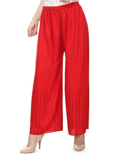 red cotton blend palazzo - 20539648 - Very Small Image - 1
