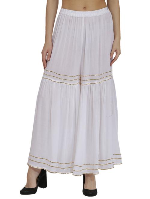 white cotton sharara - 20539702 - Very Small Image - 1