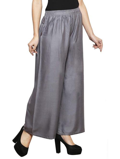 grey cotton blend palazzo - 20539705 - Very Small Image - 1