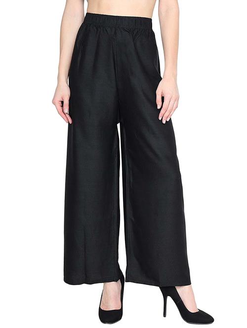 black cotton blend palazzo - 20539713 - Very Small Image - 1