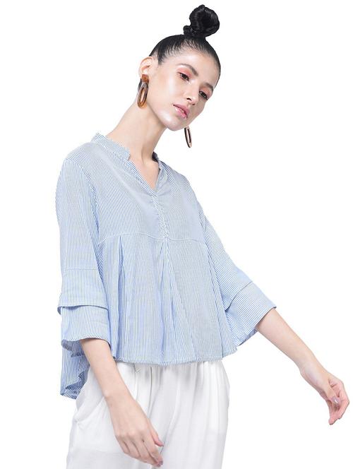 women striped flared top - 20539786 - Very Small Image - 1