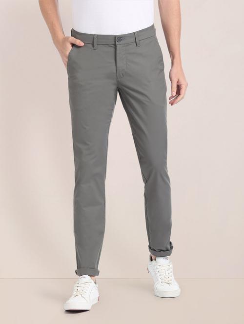 men mid rise solid chinos casual trouser - 20540990 - Very Small Image - 1