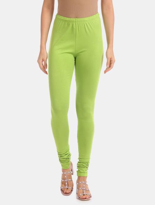 lime green cotton churidar leggings - 20541054 - Very Small Image - 1
