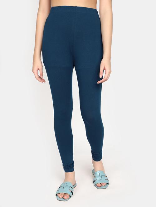 teal cotton churidar leggings - 20541060 - Very Small Image - 1