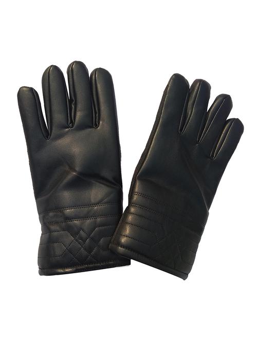 black leather sun protection gloves - 20541192 - Very Small Image - 1