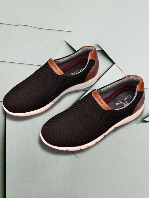 men color block black slip on sport shoe - 20541973 - Very Small Image - 1