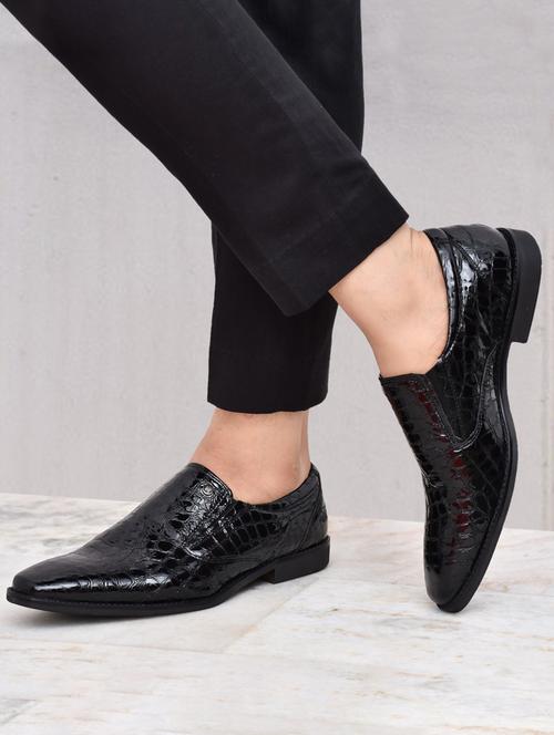 men black textured slip-ons - 20541990 - Very Small Image - 1