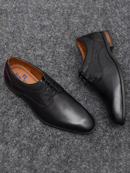 men textured black lace-up derby - 20541998 - Very Small Image - 1