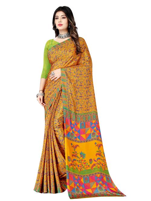women's paisley multi colored saree with blouse - 20542198 - Very Small Image - 1