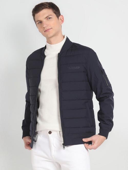 men quilted sleeve detailed bomber jacket - 20542283 - Very Small Image - 1