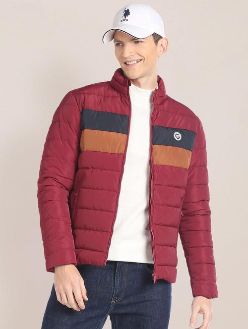 men color block multi colored polyester casual jacket - 20542330 - Very Small Image - 1