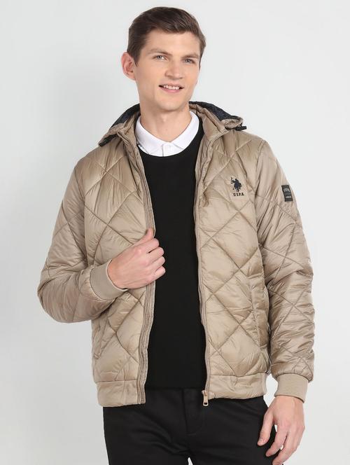 men solid quilted puffer jacket - 20542432 - Very Small Image - 1