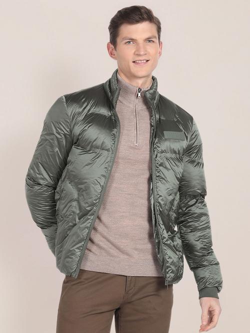 men solid quilted puffer jacket - 20542439 - Very Small Image - 1