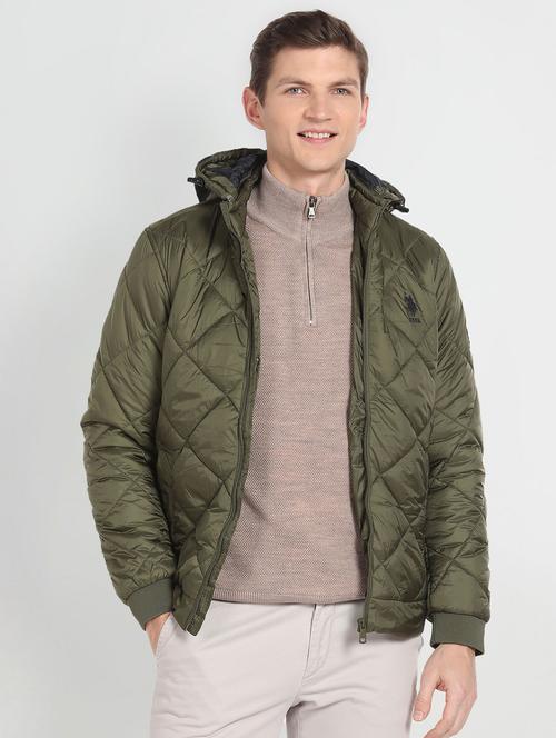 men solid quilted puffer jacket - 20542448 - Very Small Image - 1