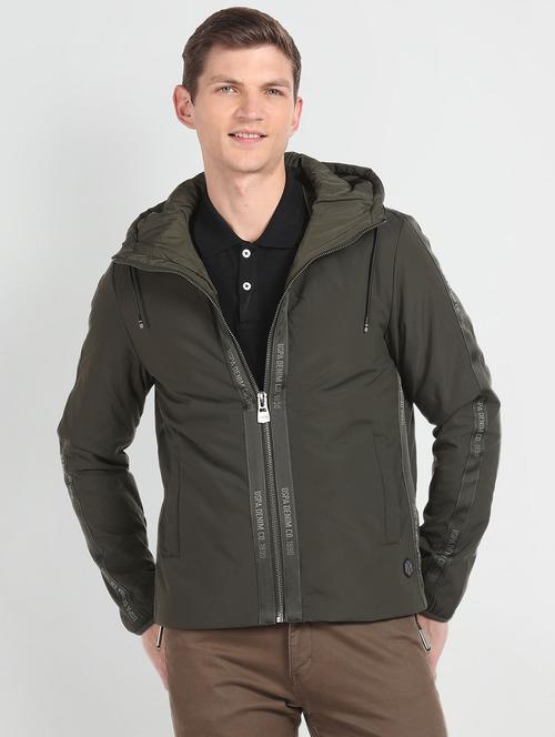 men tapered hooded casual puffer jacket - 20542464 - Very Small Image - 1