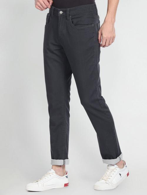 men solid grey denim jeans - 20542848 - Very Small Image - 1