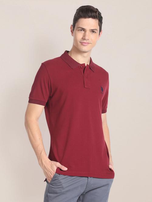 maroon cotton regular t-shirt - 20543301 - Very Small Image - 1
