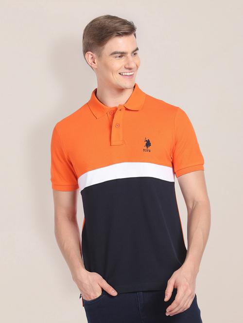 men polo neck color block t-shirt - 20543345 - Very Small Image - 1