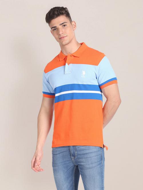 men colourblocked polo t-shirt - 20543352 - Very Small Image - 1