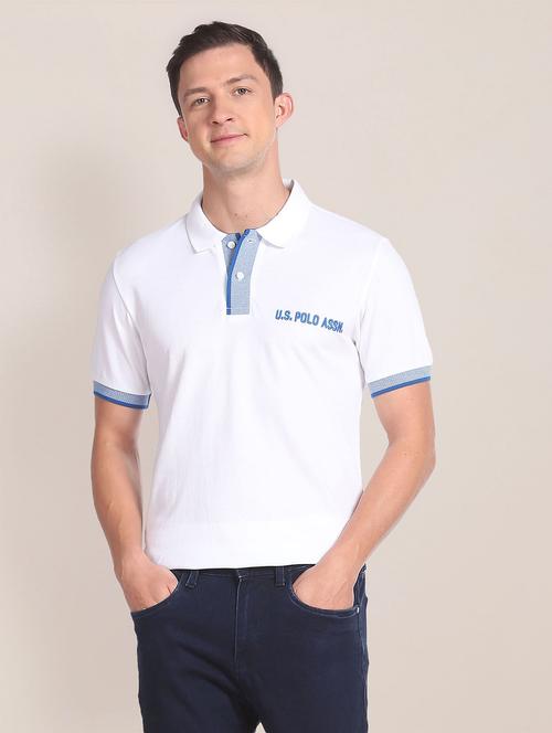 men white cotton polo t-shirt - 20543457 - Very Small Image - 1