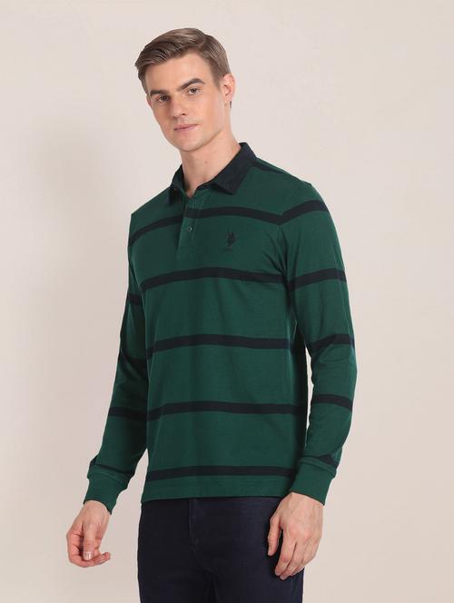 men striped long sleeve polo t-shirt - 20543463 - Very Small Image - 1