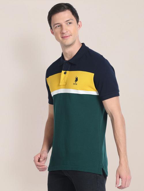 men color blocked polo t-shirt - 20543464 - Very Small Image - 1