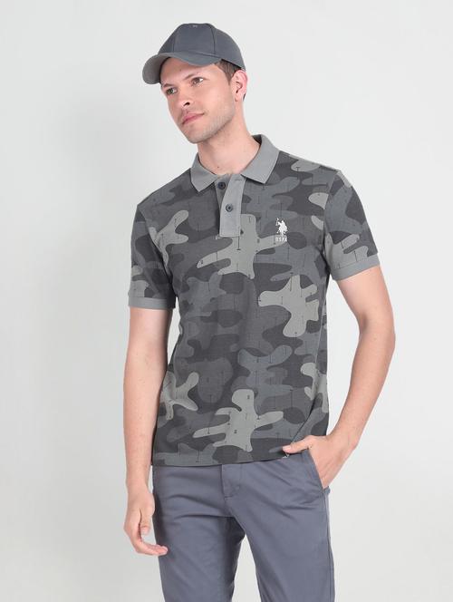 men camouflage printed grey cotton t-shirt - 20543523 - Very Small Image - 1